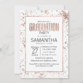 Rose Gold und Paint Spritzers Graduation Party Einladung (Vorderseite)