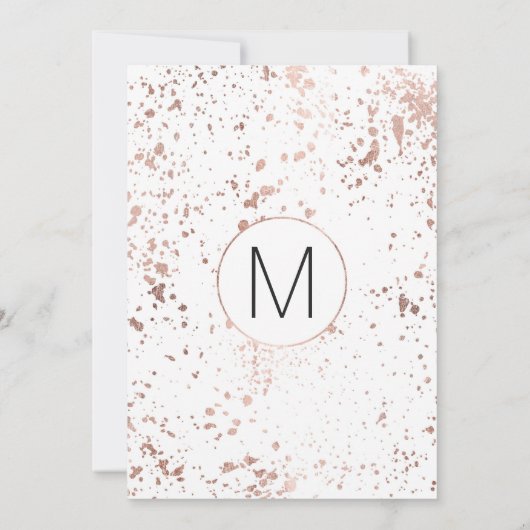 Rose Gold und Paint Spritzers Graduation Party Einladung (Rückseite)