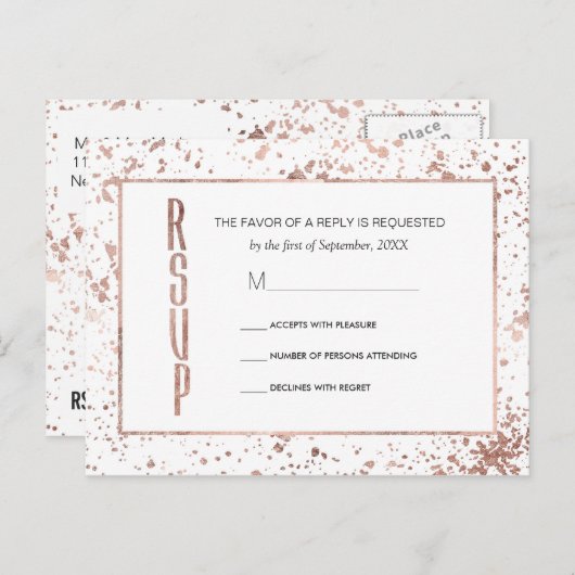 Rose Gold und Paint Spritzers UAWG Postkarten (Vorne/Hinten)