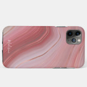 Rose Gold und Pink Agate Muster mit Name Case-Mate iPhone Hülle (Rückseite (Horizontal))