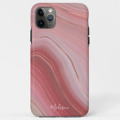 Rose Gold und Pink Agate Muster mit Name Case-Mate iPhone Hülle (Rückseite)