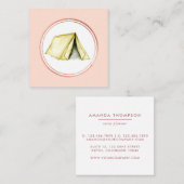 Rose Gold und Pink Event Planner Social Media Icon Quadratische Visitenkarte (Vorne/Hinten)