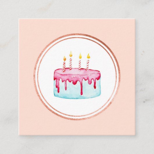 Rose Gold und Pink Event Planner Social Media Icon Quadratische Visitenkarte (Vorderseite)