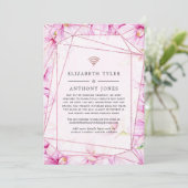 Rose Gold und Pink Floral Geometric Wedgers Ankündigung (Stehend Vorderseite)