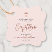 Rose Gold und Pink Girl Taufe Vielen Dank Geschenkanhänger (Vorderseite)