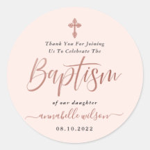 Rose Gold und Pink Girl Taufe Vielen Dank