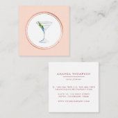 Rose Gold und Pink Hospitality Social Media Icon Quadratische Visitenkarte (Vorne/Hinten)