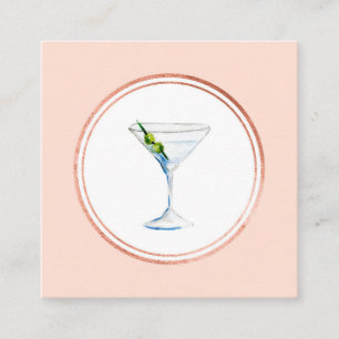 Rose Gold und Pink Hospitality Social Media Icon Quadratische Visitenkarte