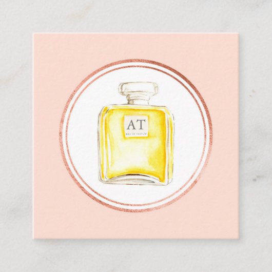 Rose Gold und Pink Makeup Künstler Social Media Ic Quadratische Visitenkarte (Vorderseite)