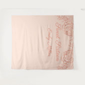 Rose Gold und Pink Sweet 16 Foto Stand Hintergrund Wandteppich (Vorderseite (Horizontal))