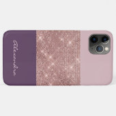 Rose Gold und Plum Girl Funkelnd Farbblöcke Case-Mate iPhone Hülle (Rückseite (Horizontal))