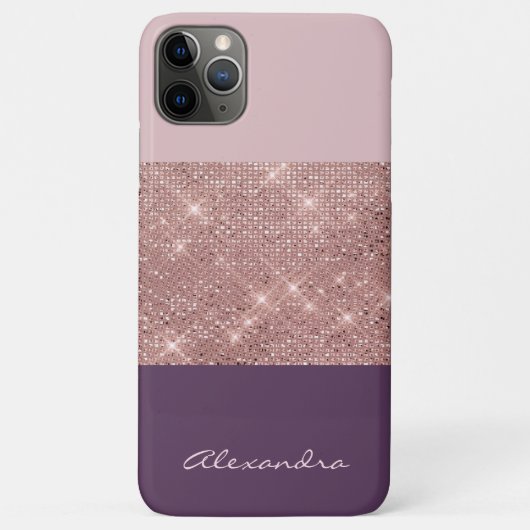 Rose Gold und Plum Girl Funkelnd Farbblöcke Case-Mate iPhone Hülle (Rückseite)