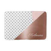 Rose Gold und Punkte Badematte (Vorderseite)