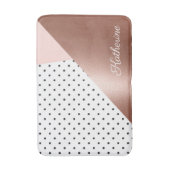Rose Gold und Punkte Badematte (Vorderseite Vertikal)