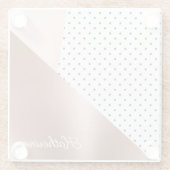 Rose Gold und Punkte Glasuntersetzer (Rückseite)