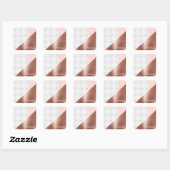 Rose Gold und Punkte Quadratischer Aufkleber (Blatt)