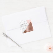 Rose Gold und Punkte Quadratischer Aufkleber (Umschlag)