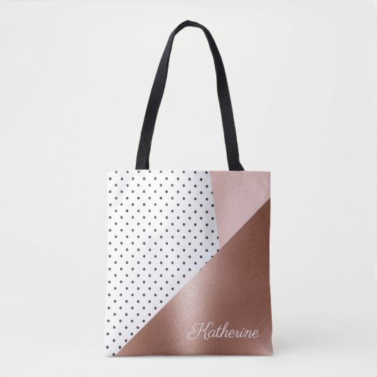 Rose Gold und Punkte Tasche (Vorderseite)