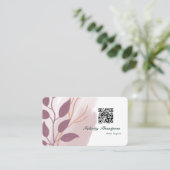 Rose Gold und Rosa Abstrakter QR-Code Visitenkarte (Stehend Vorderseite)