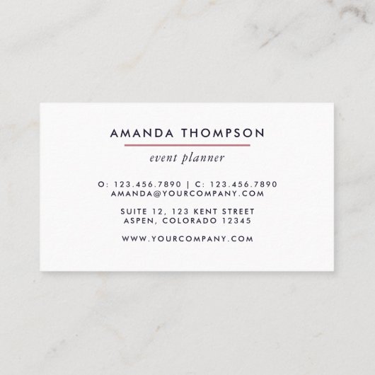 Rose Gold und Rosa Agate Visitenkarte (Rückseite)