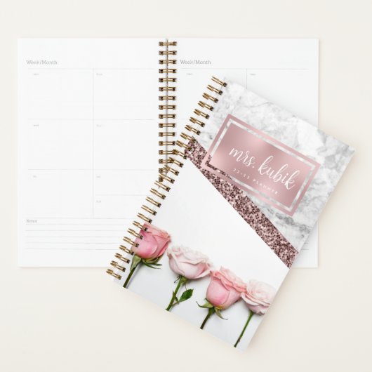 Rose Gold und Rosa Blume Lehrer Planer (Anzeige)