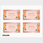 Rose, Gold und Rosa, Blumenblätter Rechteckiger Aufkleber (Blatt)