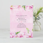 Rose Gold und Rosa Blumensträuße Luncheon Einladung (Stehend Vorderseite)