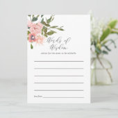 Rose Gold und Rosa Brautparty Beratung Hinweiskarte (Stehend Vorderseite)