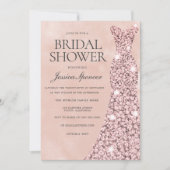 Rose Gold und Rosa Brautparty Einladung (Vorderseite)