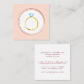 Rose Gold und rosa Diamant Hochzeitsplaner Quadratische Visitenkarte (Vorne/Hinten)