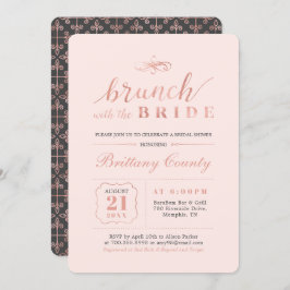 Rose Gold und Rosa | Elegant Wedding Bridal Brunch Einladung
