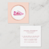 Rose Gold und Rosa Fitness Instructor Media Icon Quadratische Visitenkarte (Vorne/Hinten)