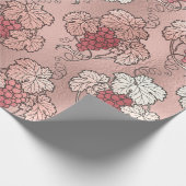 Rose Gold und Rosa Französischer Wein Thema Geschenkpapier (Ecke)