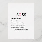 Rose Gold und Rosa Geburtstagsparty Folieneinladung (Rückseite)