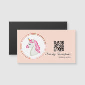 Rose Gold und Rosa Haare - QR-Code Magnetkarte (Vorne/Hinten)