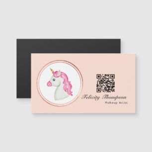 Rose Gold und Rosa Haare - QR-Code Magnetkarte