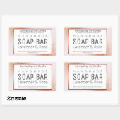 Rose Gold und Rosa handgefertigte Seifenetiketten Rechteckiger Aufkleber (Blatt)