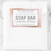 Rose Gold und Rosa handgefertigte Seifenetiketten Rechteckiger Aufkleber (Tasche)