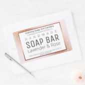 Rose Gold und Rosa handgefertigte Seifenetiketten Rechteckiger Aufkleber (Umschlag)