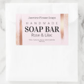 Rose Gold und Rosa handgefertigte Seifenetiketten Rechteckiger Aufkleber (Tasche)