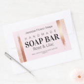 Rose Gold und Rosa handgefertigte Seifenetiketten Rechteckiger Aufkleber (Umschlag)