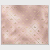Rose Gold und Rosa Kronenmuster Geschenkpapier (Flach)