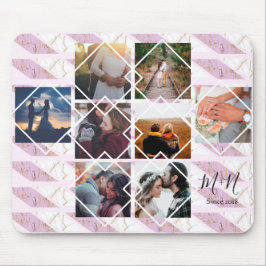 Rose Gold und rosa Marmor Personalisierter Individ Mousepad