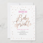 Rose gold und rosa, modern, Mädchen, Baby Sprinkle Einladung (Vorderseite)