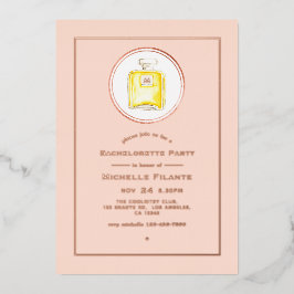 Rose Gold und Rosa Parfüm Bachelorette Folieneinladung