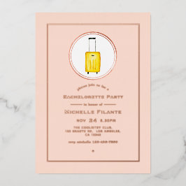 Rose Gold und Rosa Rosa Junggeselinnen-Abschied Folieneinladung