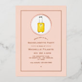 Rose Gold und Rosa Rosa Junggeselinnen-Abschied Folieneinladung (Vorderseite)