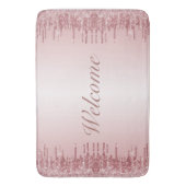 Rose Gold und Rosa, rot Badematte (Vorderseite Vertikal)