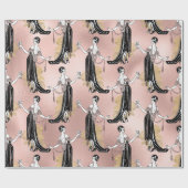 Rose Gold und Rosa Weinkultur und Erde Geschenkpapier (Flach)