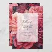 Rose Gold und Rose Braun Blumenhochzeit Einladung (Vorne/Hinten)